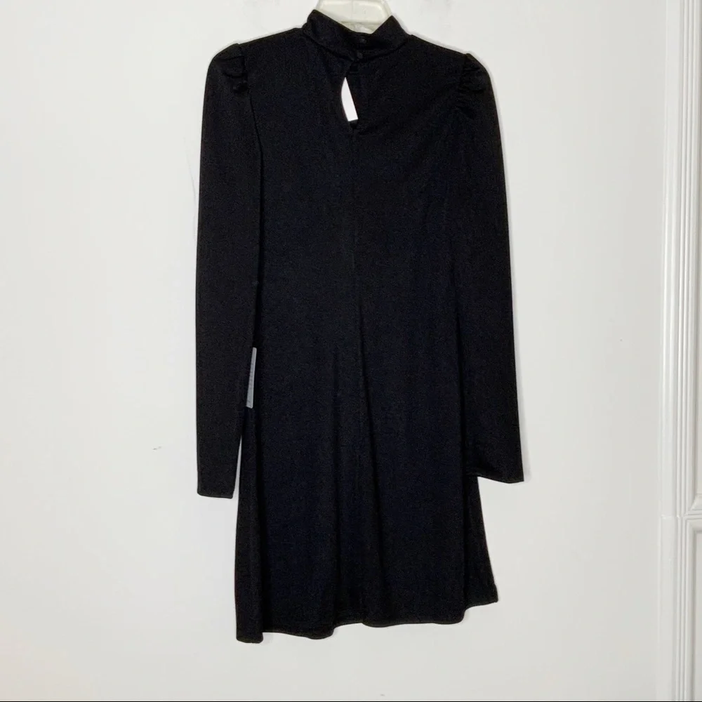 VANITY ROOM Mock neck puff shoulder dress M - Picture 3 of 4